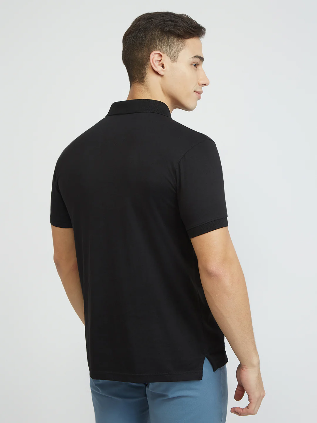 Parx Men Black Solid Regular Fit Cotton Blend T-Shirt - Image 4