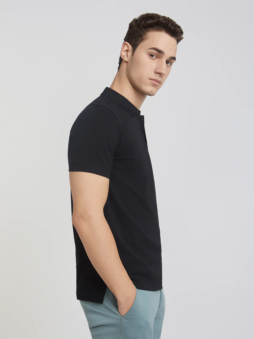 Parx Men Black Solid Regular Fit Cotton Blend T-Shirt - Image 2