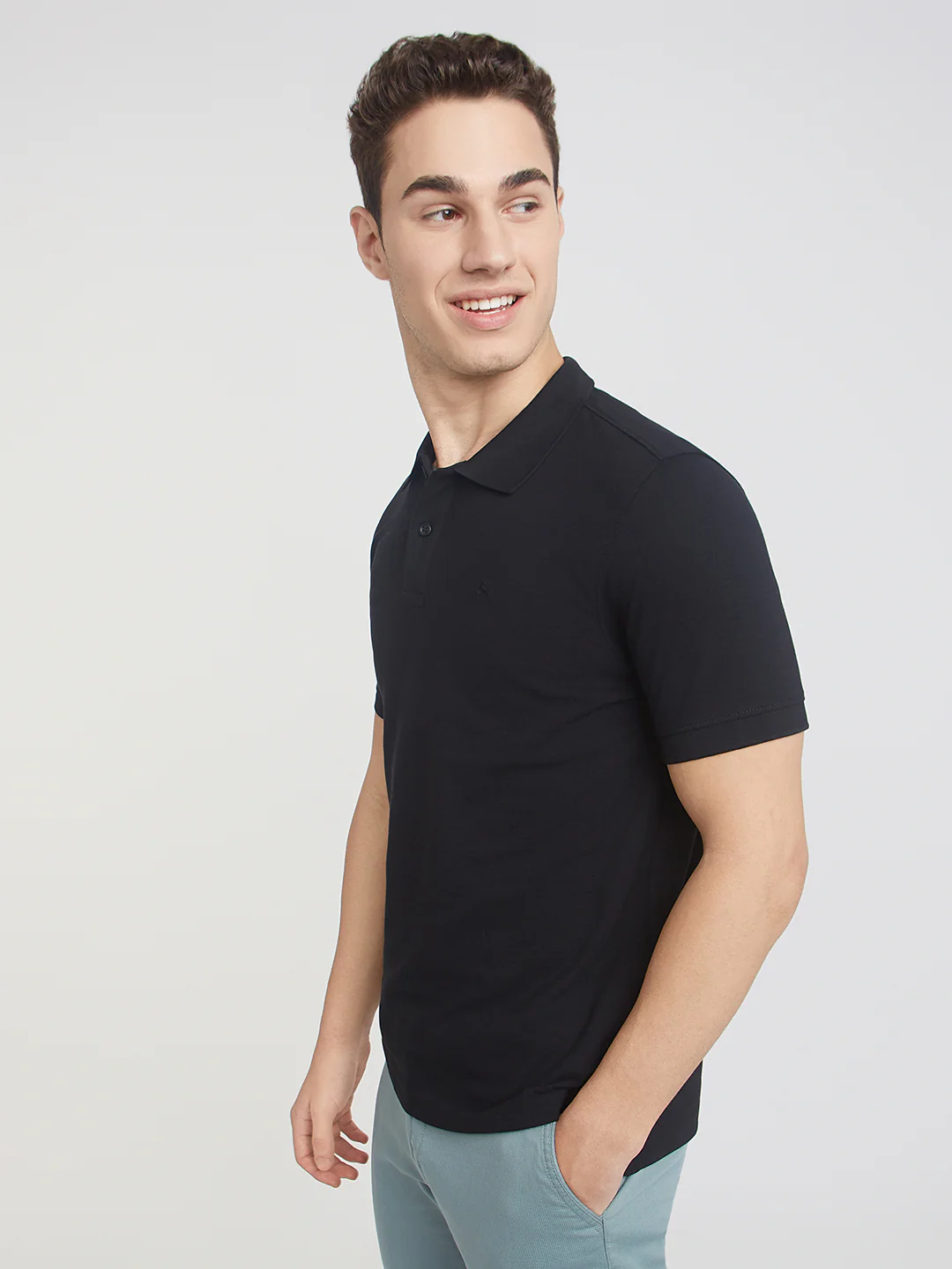 Parx Men Black Solid Regular Fit Cotton Blend T-Shirt - Image 3
