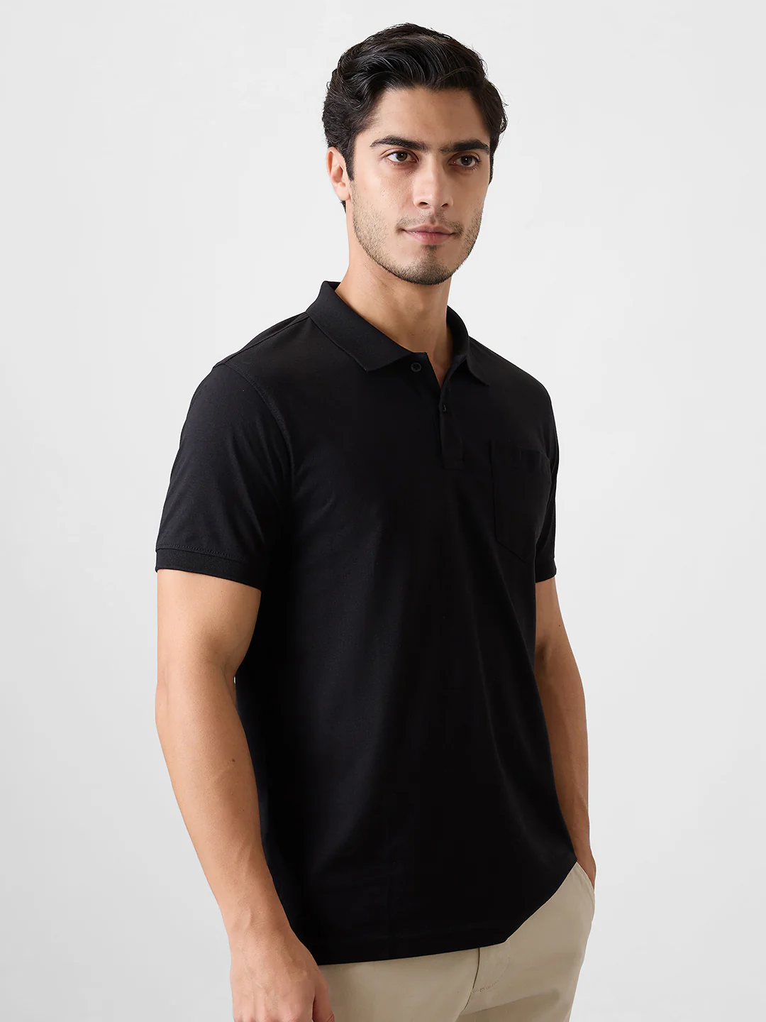 Parx Men Black Solid Regular Fit Cotton Blend T-Shirt - Image 2