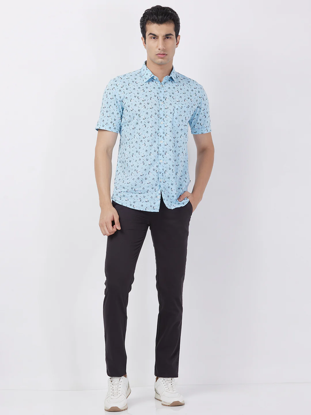 Parx Men Black Solid Super Slim Fit Cotton Blend Trouser - Image 5
