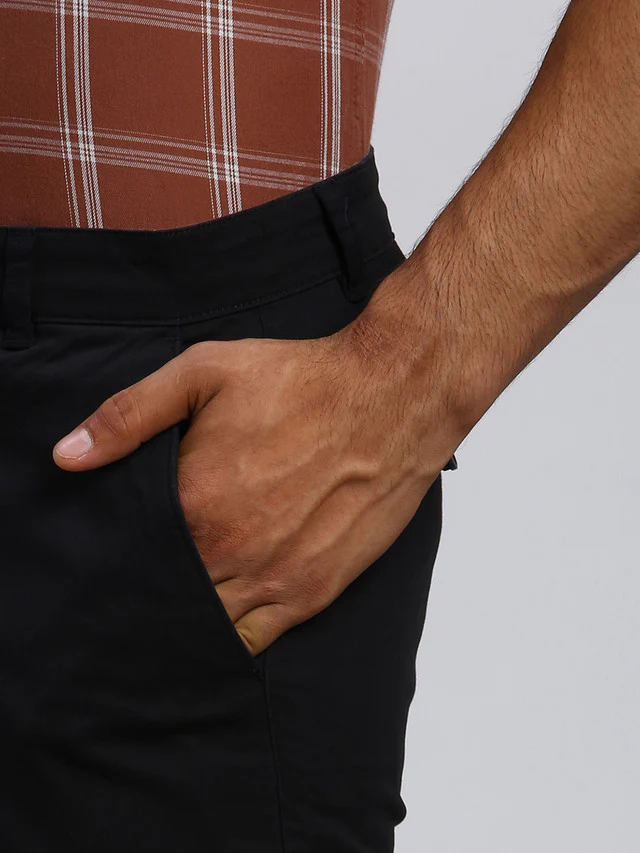 Parx Men Black Tapered Fit Solid Trouser - Image 6