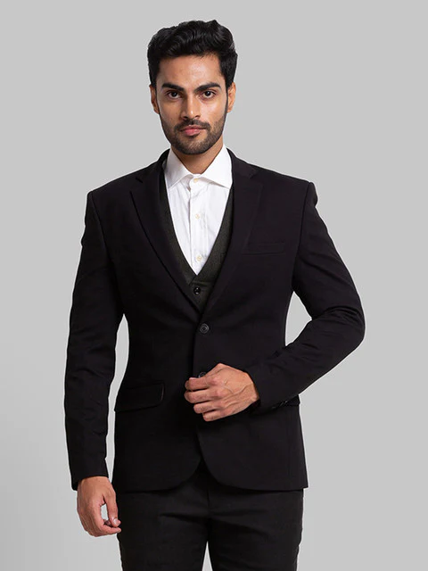 Parx Men Black Urban Fit Solid Jacket
