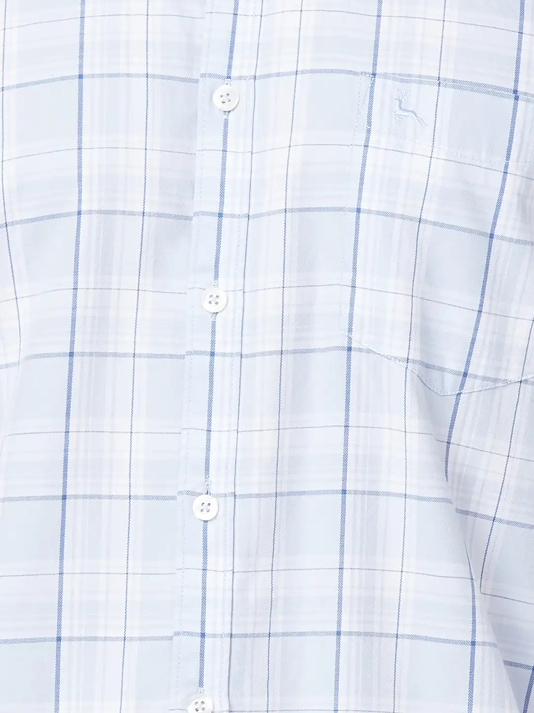 Parx Men Blue Checks Slim Fit Cotton Full Sleeve Cutaway Collar Shirt - Image 7