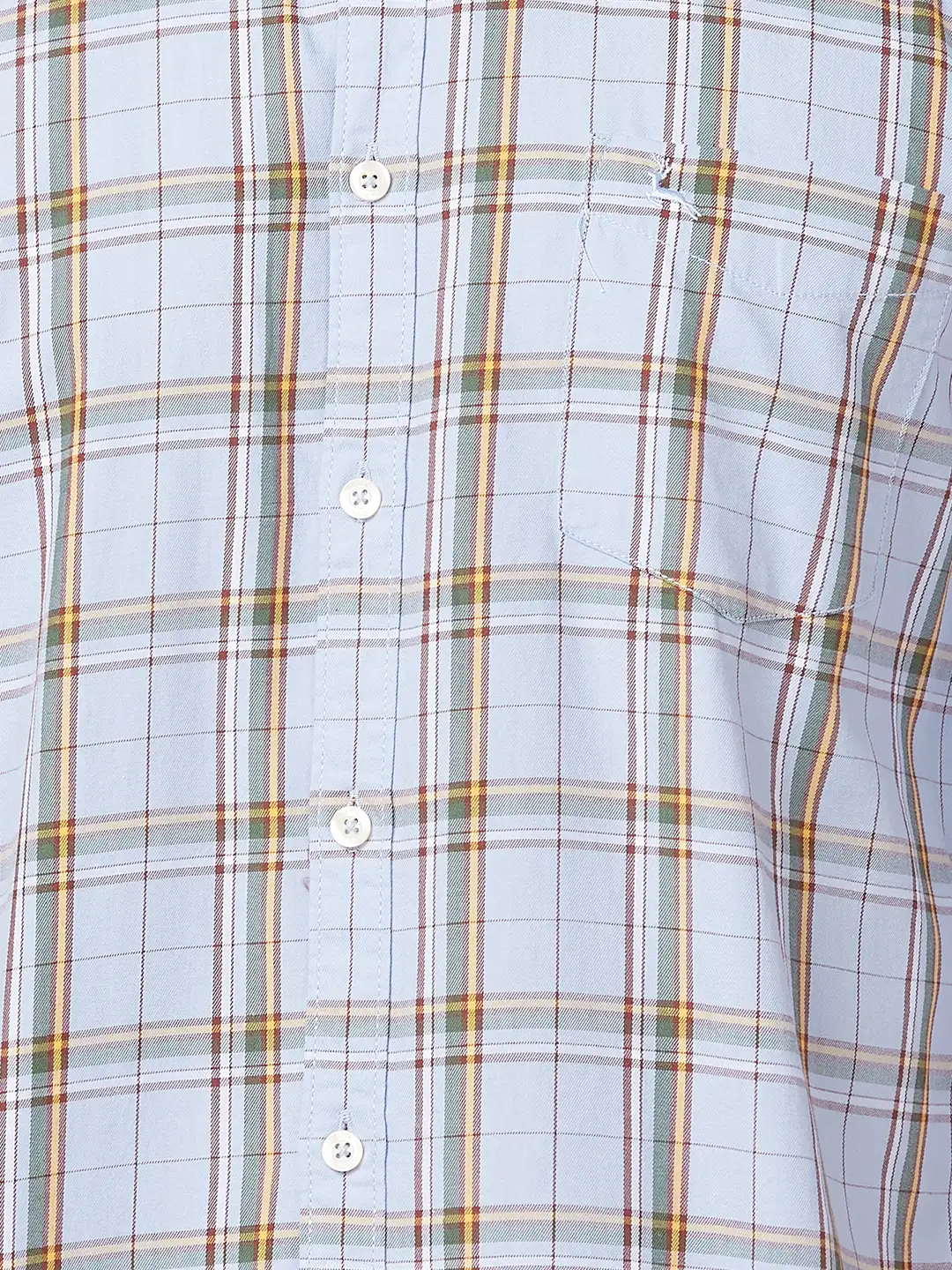 Parx Men Blue Checks Slim Fit Cotton Full Sleeve Cutaway Collar Shirt - Image 7