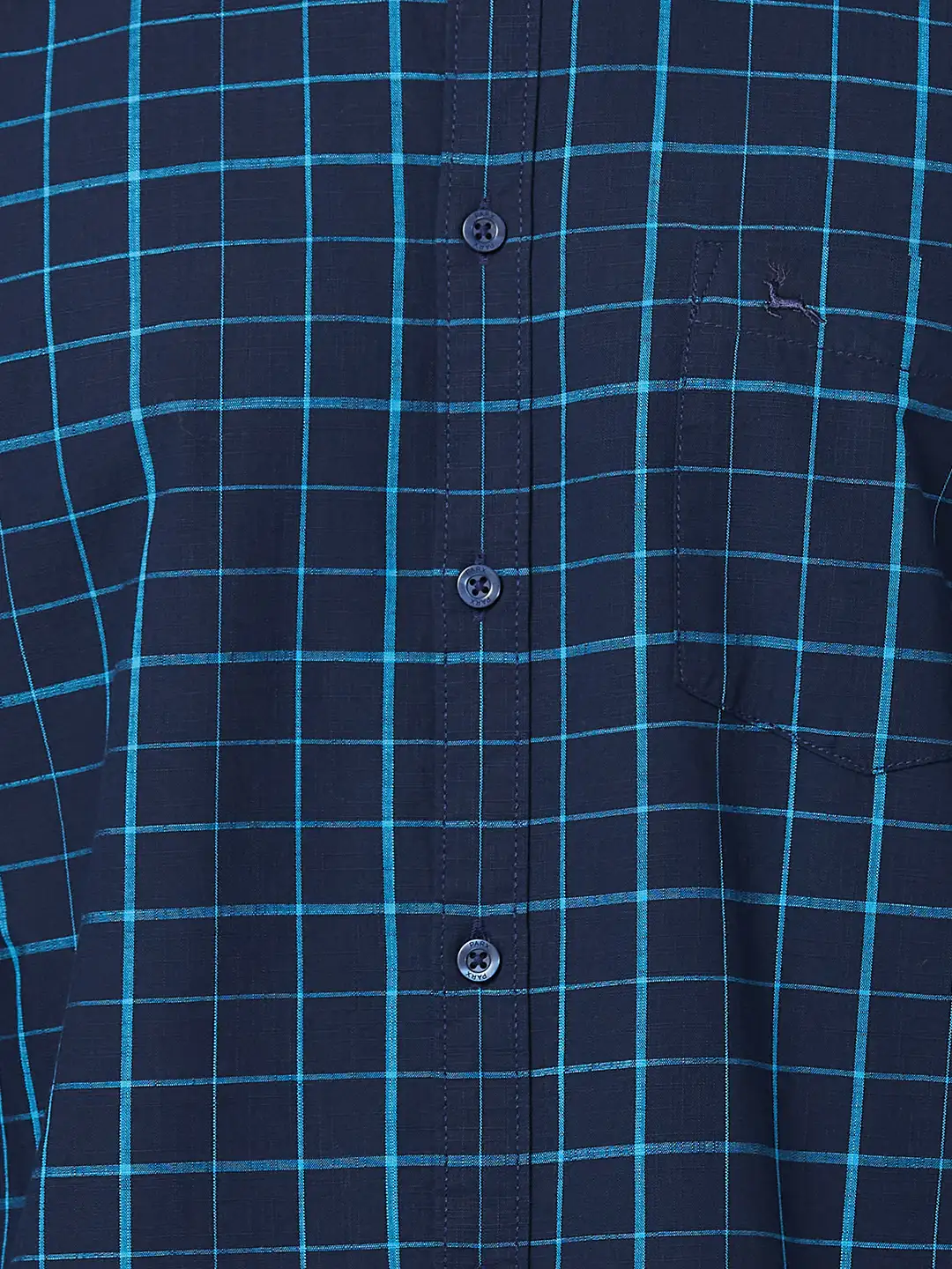 Parx Men Blue Checks Slim Fit Cotton Full Sleeve Cutaway Collar Shirt - Image 7
