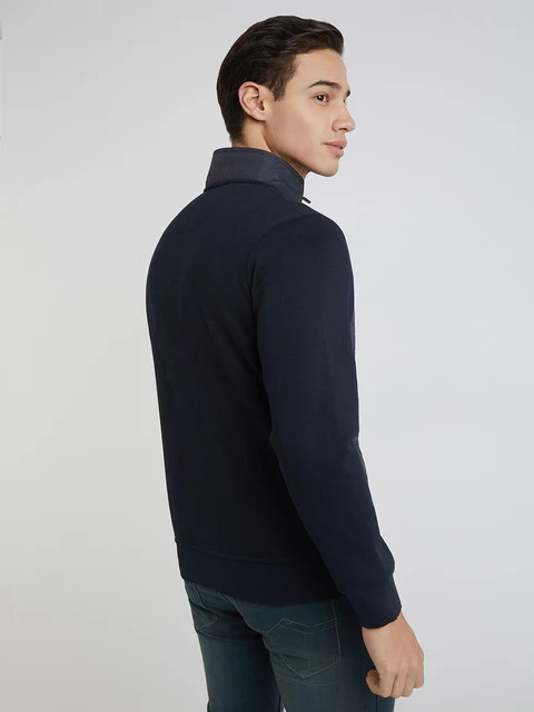 Parx Men Blue Cut & Sew Regular Fit Cotton Blend Sweatshirt - Image 4