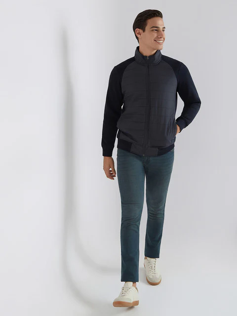 Parx Men Blue Cut & Sew Regular Fit Cotton Blend Sweatshirt - Image 5