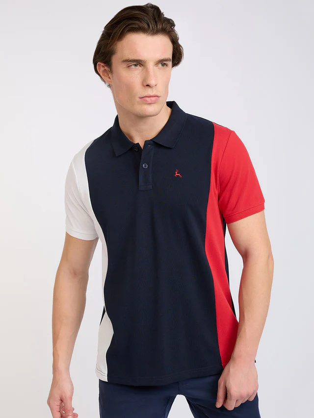 Parx Men Blue Cut & Sew Regular Fit Cotton Blend T-Shirt