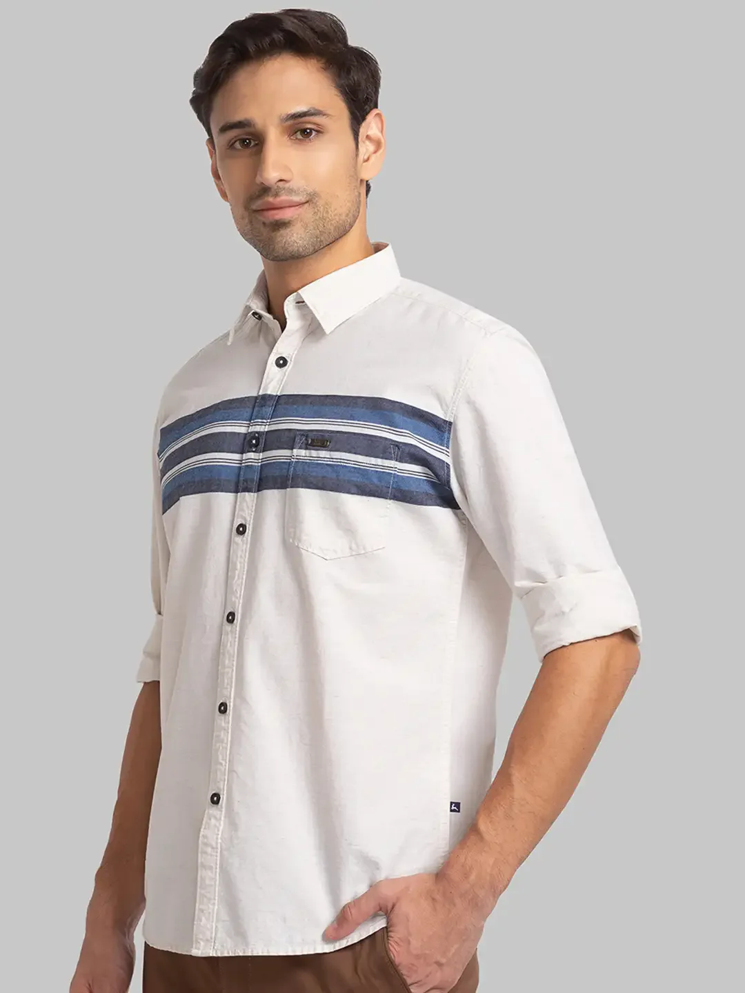 Parx Men Brown Engineered Slim Fit Cotton Casual Shirt - Image 3
