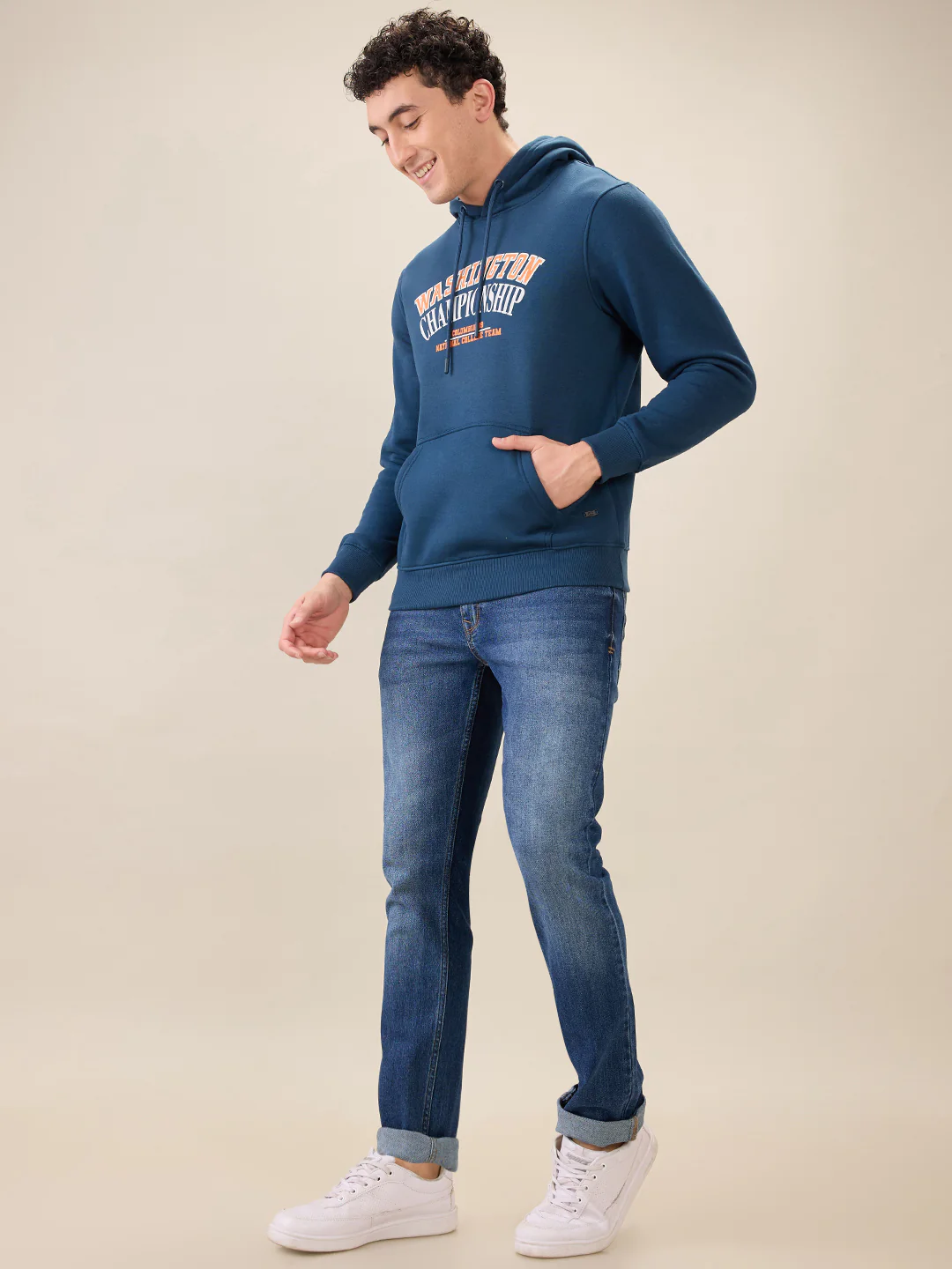Parx Men Blue Graphic Regular Fit Cotton Blend Sweatshirt - Image 5