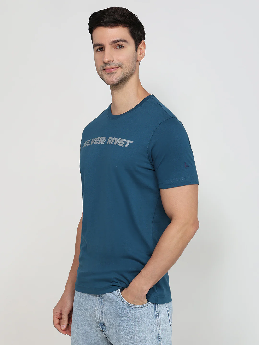Parx Men Blue Graphic Regular Fit Cotton T-Shirt - Image 2