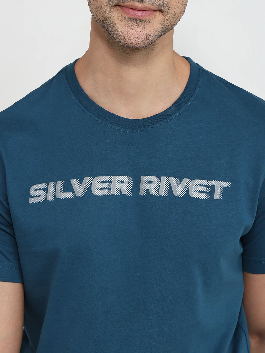 Parx Men Blue Graphic Regular Fit Cotton T-Shirt - Image 6