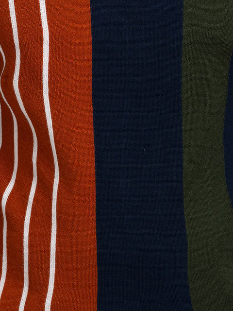 Parx Men Blue Intarsia Acrylic Sweater - Image 7
