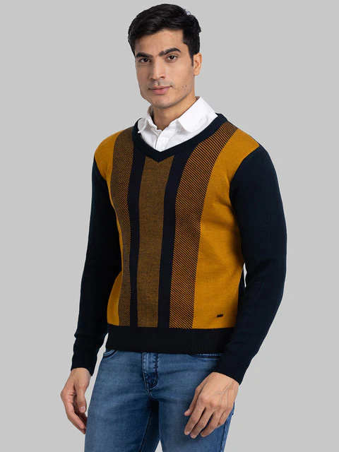 Parx Men Blue Intarsia Sweater - Image 3