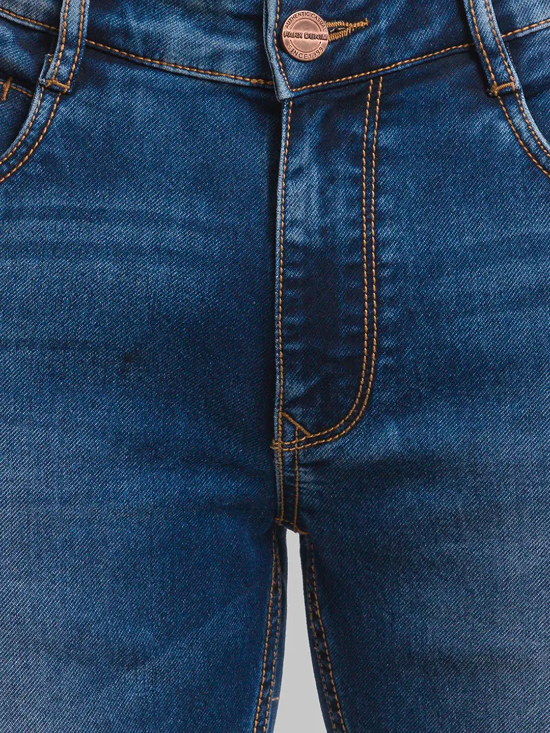 Parx Men Blue Jacquard Skinny Fit Cotton Blend Jeans - Image 7