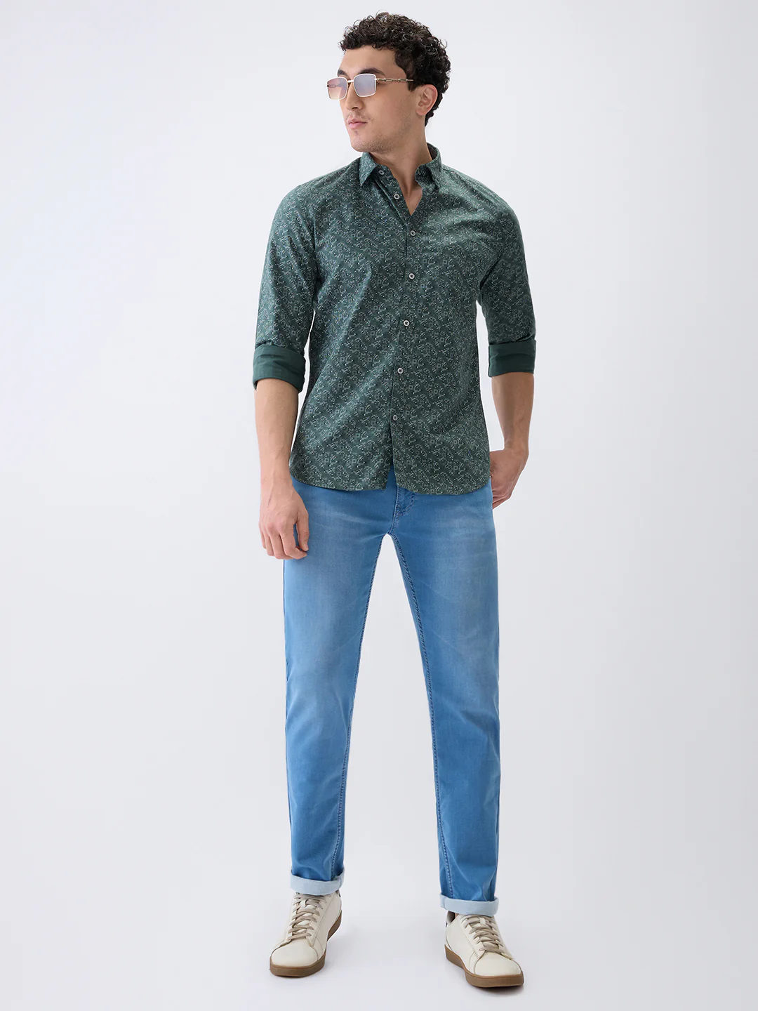 Parx Men Blue Knitted Low Rise Tapered Fit Cotton Blend Jeans - Image 5