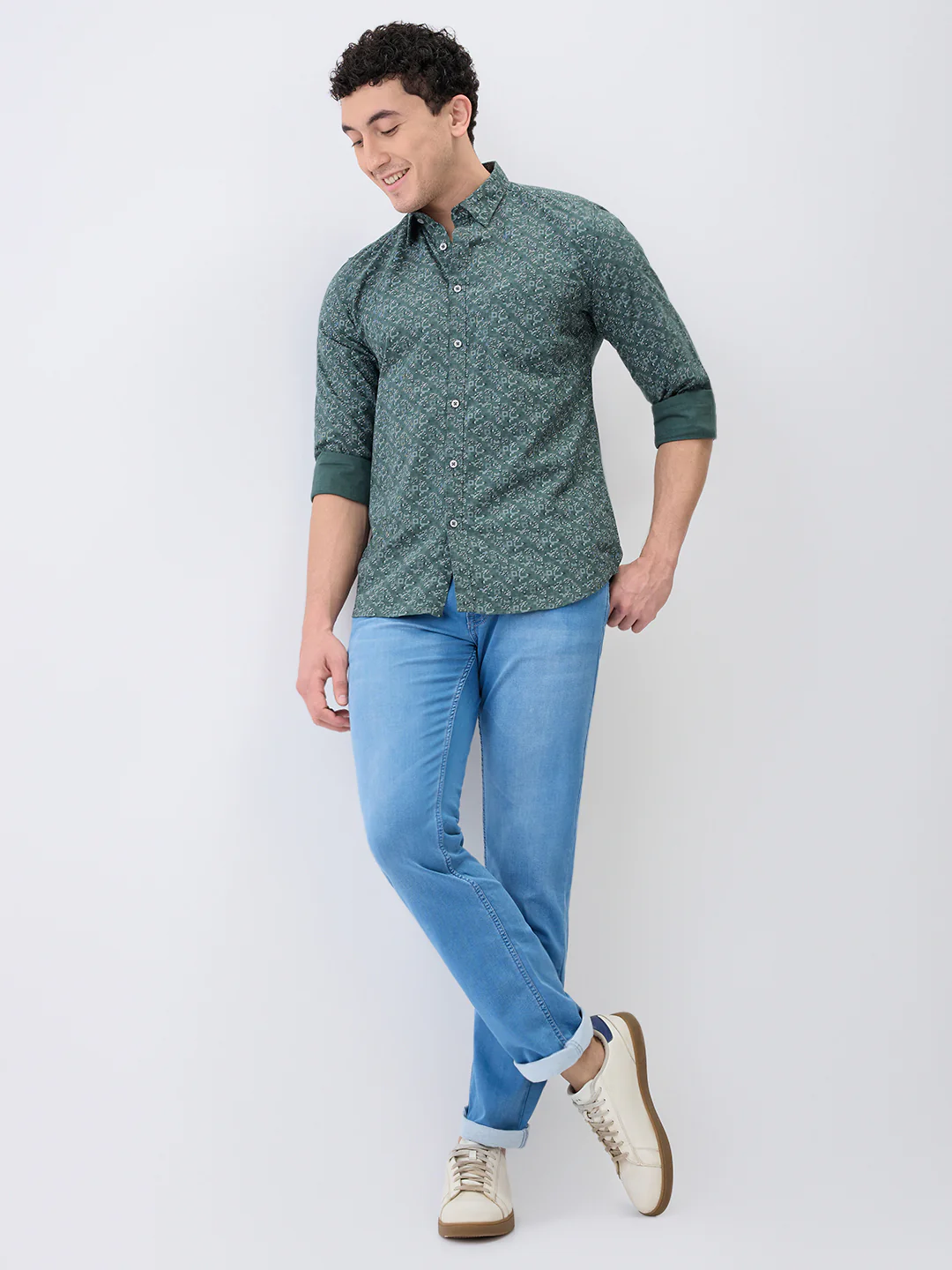 Parx Men Blue Knitted Low Rise Tapered Fit Cotton Blend Jeans - Image 6