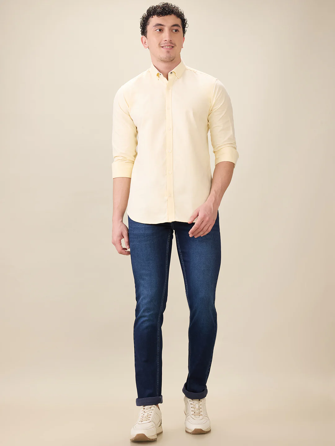 Parx Men Blue Knitted Low Rise Tapered Fit Cotton Blend Jeans - Image 5