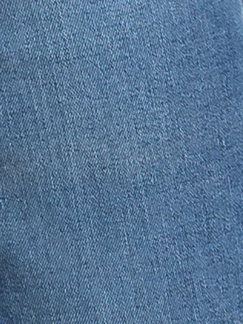 Parx Men Blue Plain Slim Tapered Fit Cotton Blend Jeans - Image 7