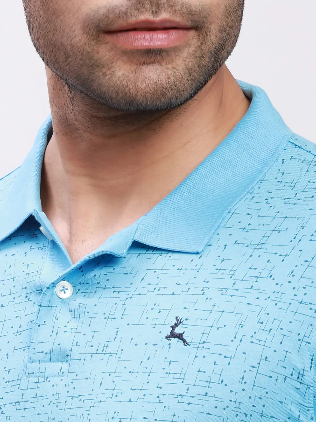 Parx Men Blue Print Regular Fit Cotton T-Shirt - Image 6