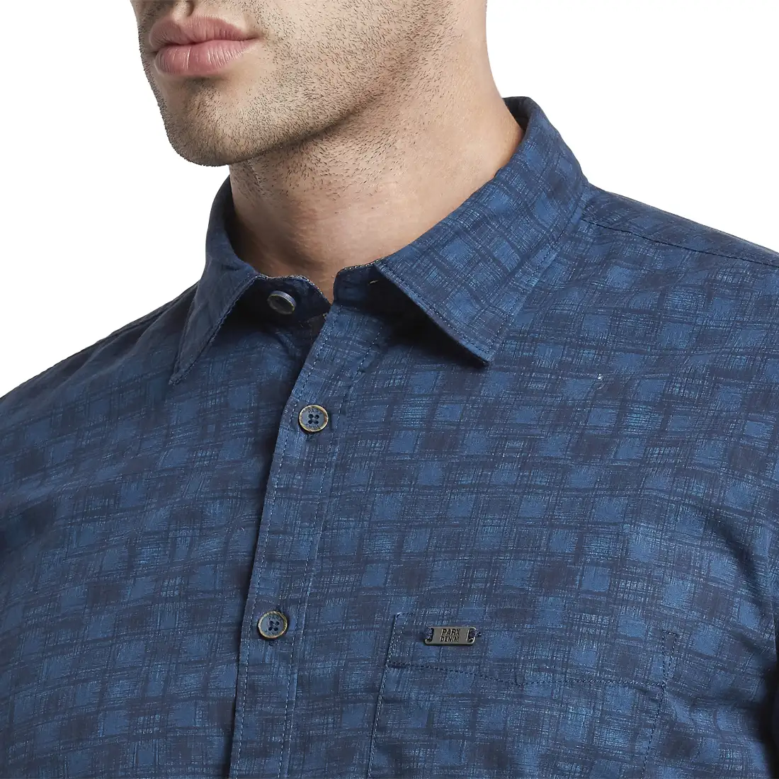 Parx Men Blue Print Slim Fit Cotton Shirt - Image 6