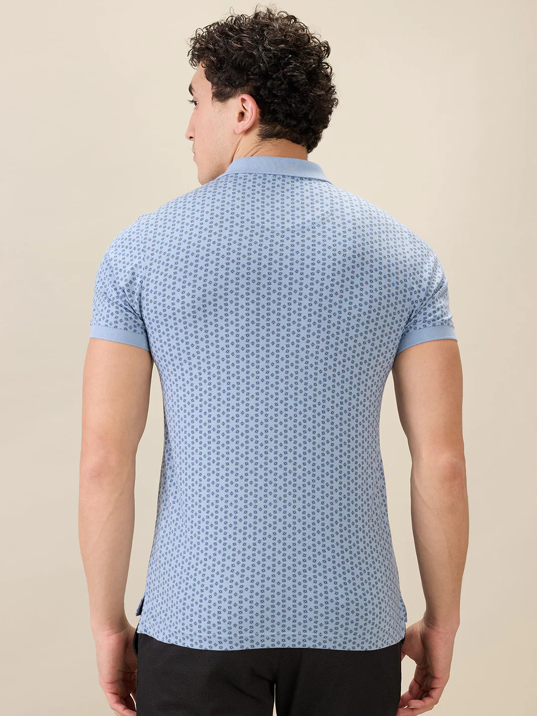 Parx Men Blue Printed Regular Fit Cotton Blend Half Sleeve T-Shirt - Image 4