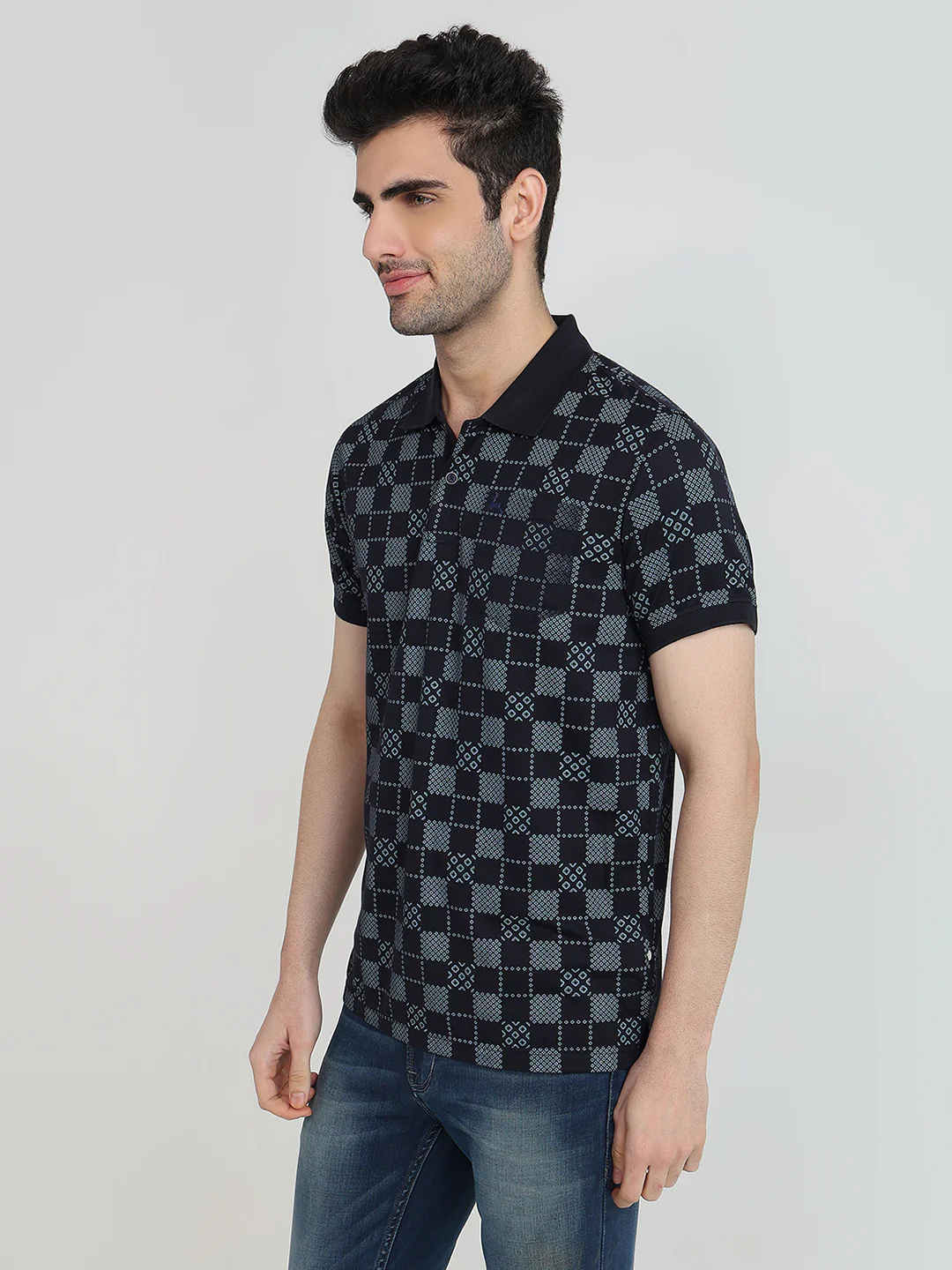 Parx Men Blue Printed Regular Fit Cotton Blend T-Shirt - Image 2