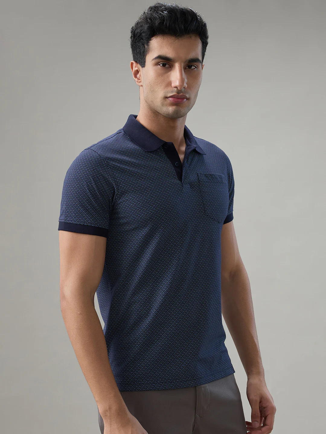 Parx Men Blue Printed Regular Fit Cotton Blend T-Shirt - Image 2