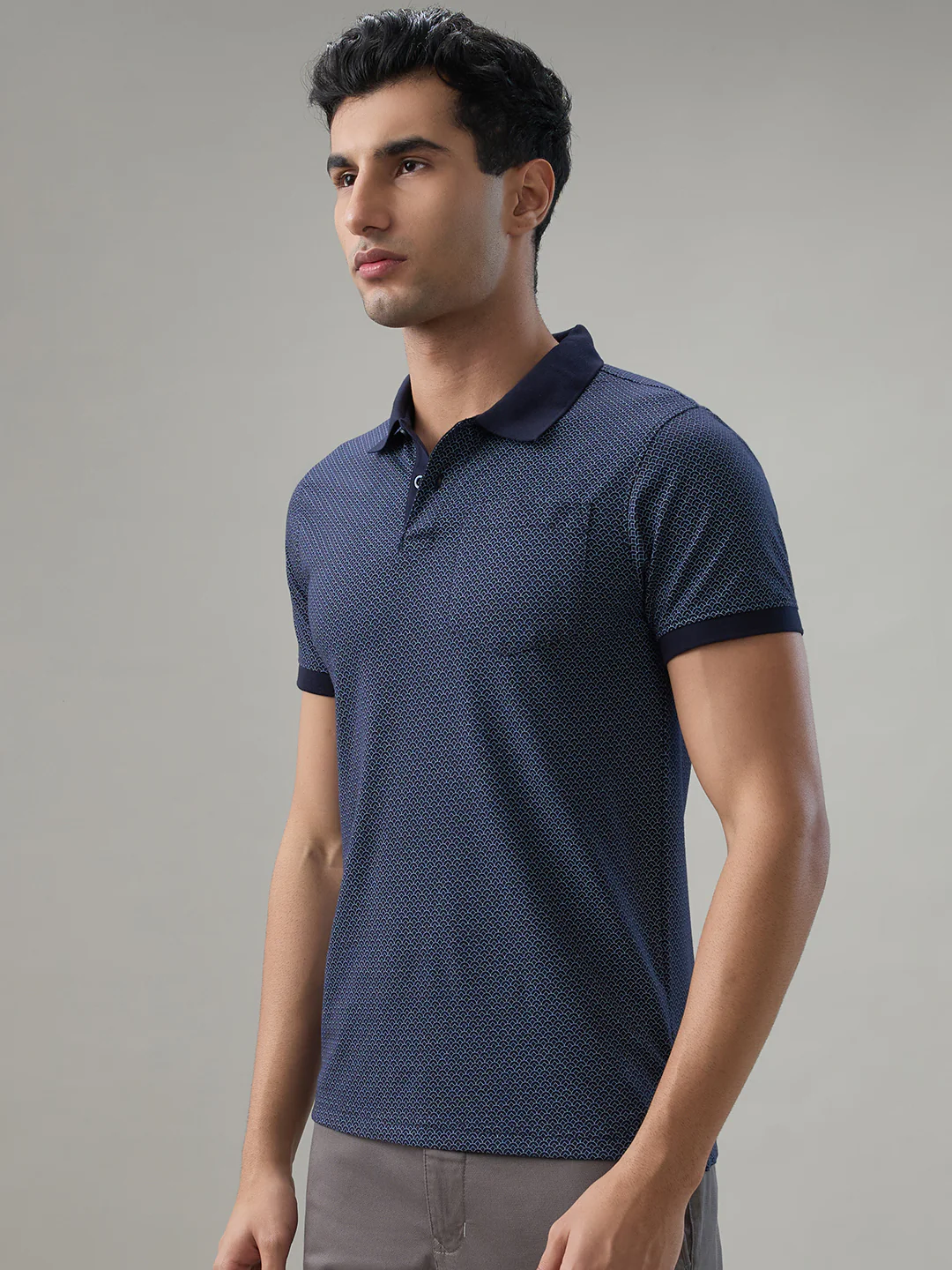 Parx Men Blue Printed Regular Fit Cotton Blend T-Shirt - Image 3