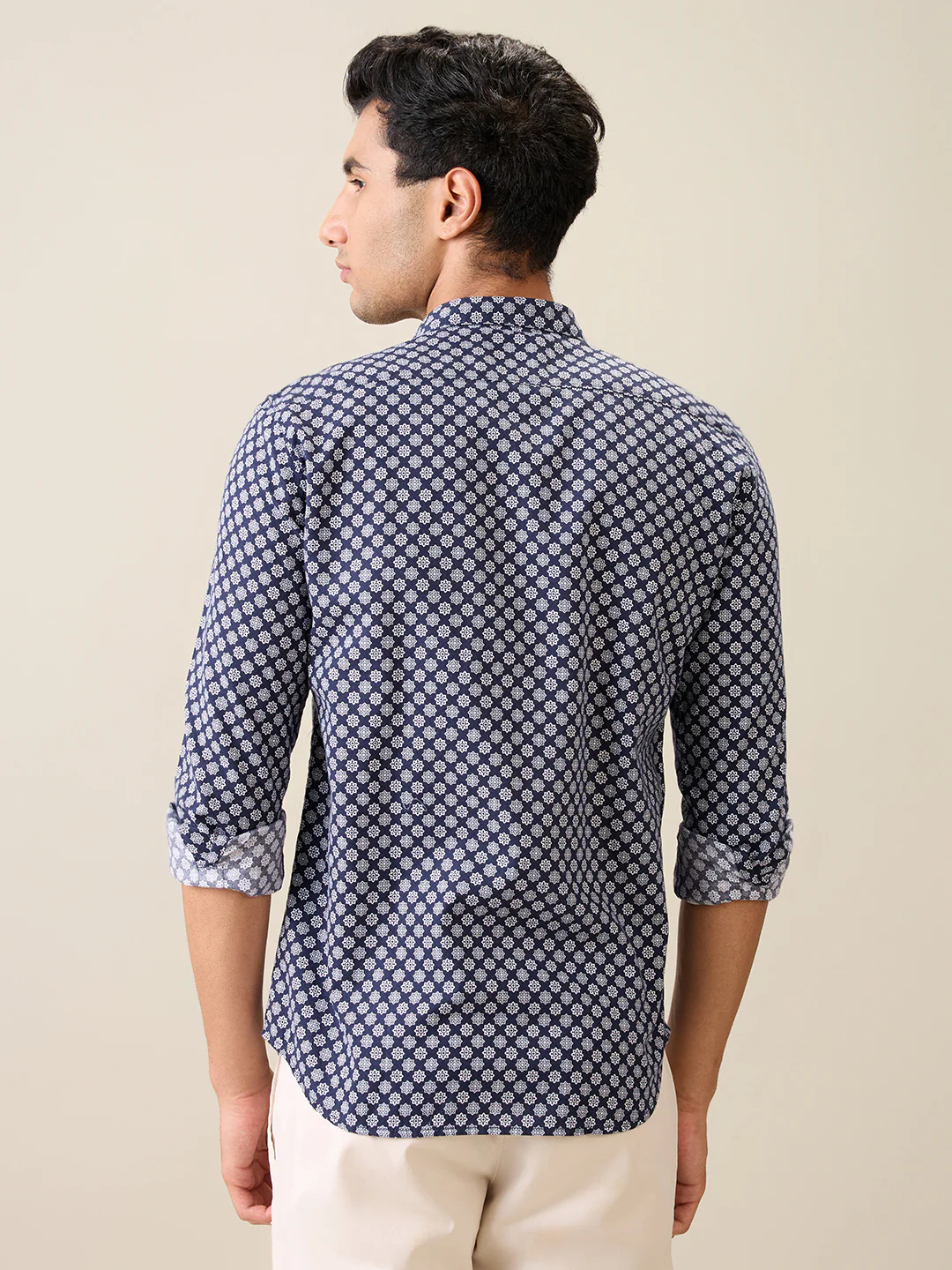 Parx Men Blue Printed Slim Fit Cotton Casual Shirt - Image 4