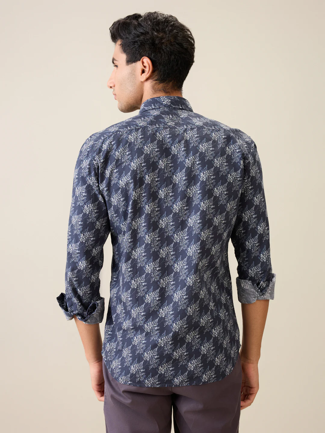 Parx Men Blue Printed Slim Fit Cotton Casual Shirt - Image 4