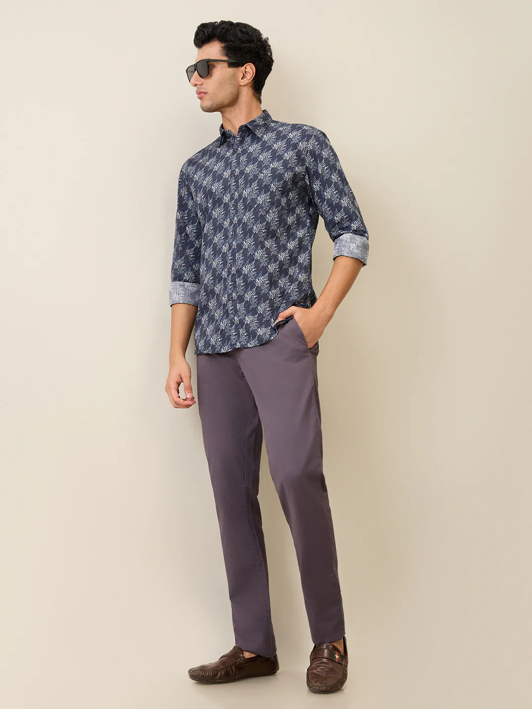 Parx Men Blue Printed Slim Fit Cotton Casual Shirt - Image 6