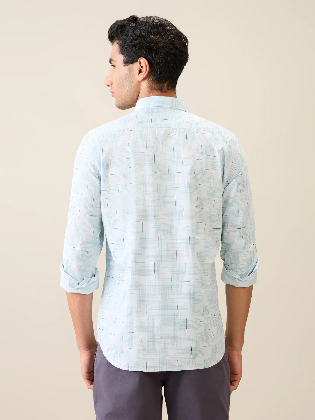 Parx Men Blue Printed Slim Fit Cotton Casual Shirt - Image 4