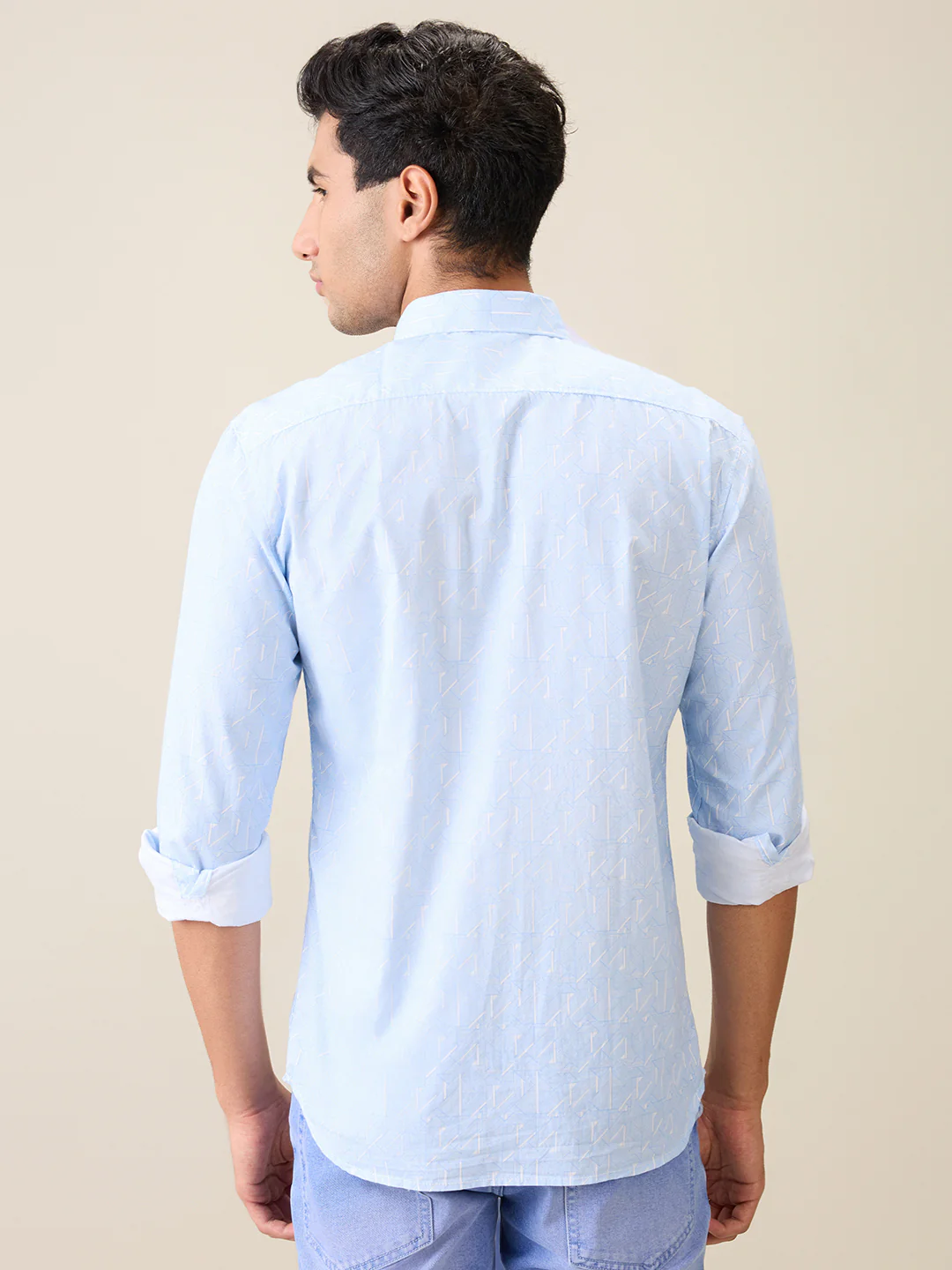 Parx Men Blue Printed Slim Fit Cotton Casual Shirt - Image 4
