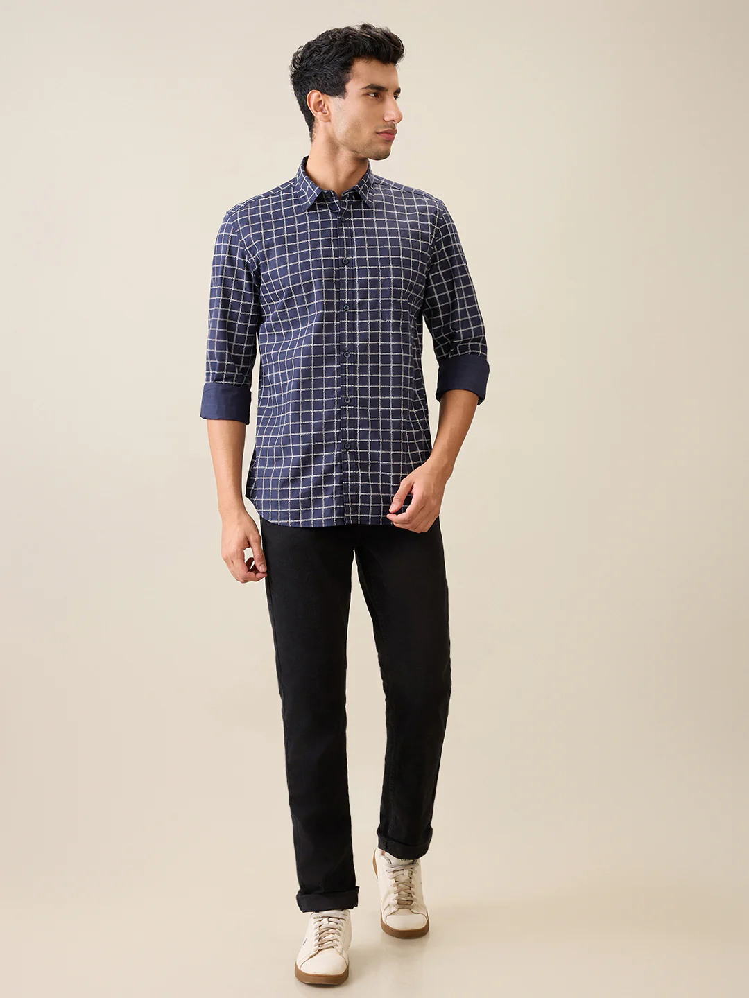 Parx Men Blue Printed Slim Fit Cotton Casual Shirt - Image 5