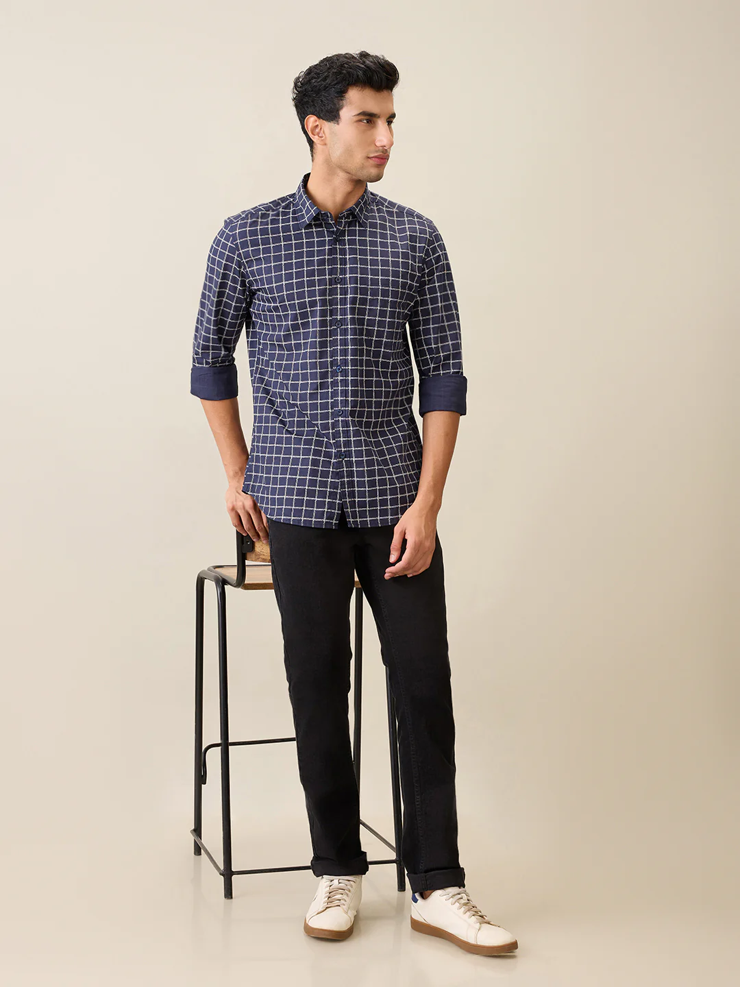 Parx Men Blue Printed Slim Fit Cotton Casual Shirt - Image 6