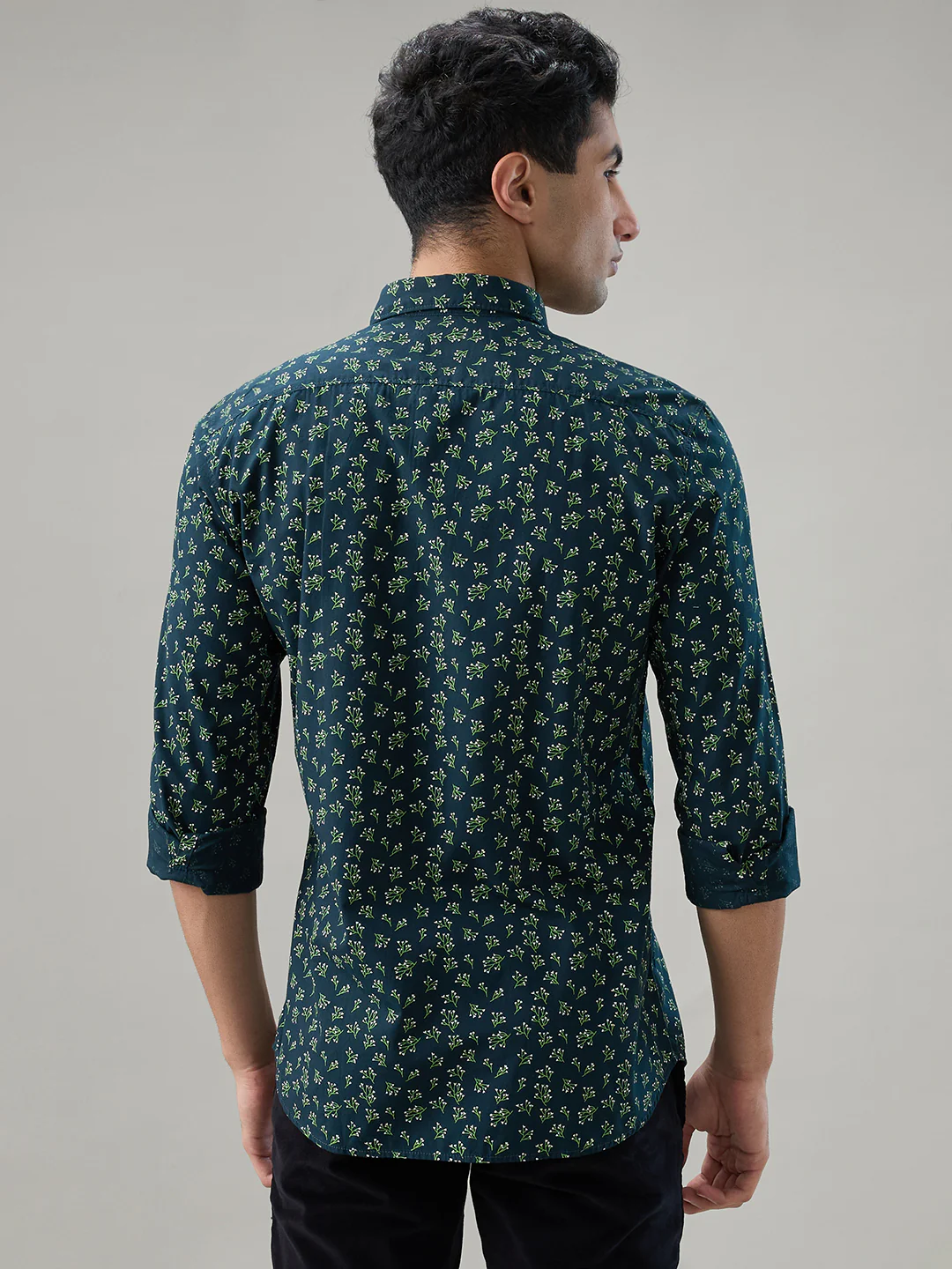 Parx Men Blue Printed Slim Fit Cotton Casual Shirt - Image 4