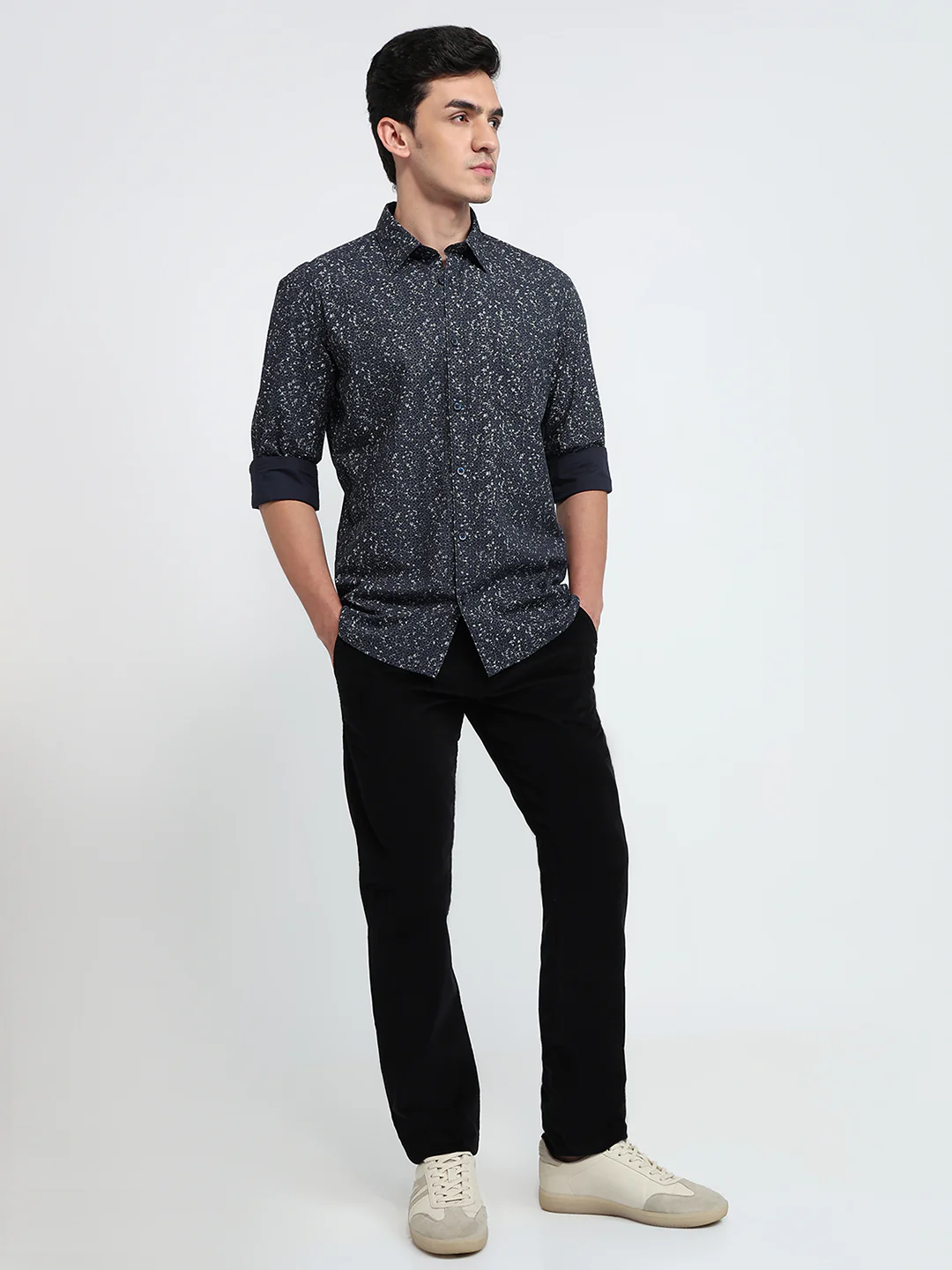 Parx Men Blue Printed Slim Fit Cotton Casual Shirt - Image 5
