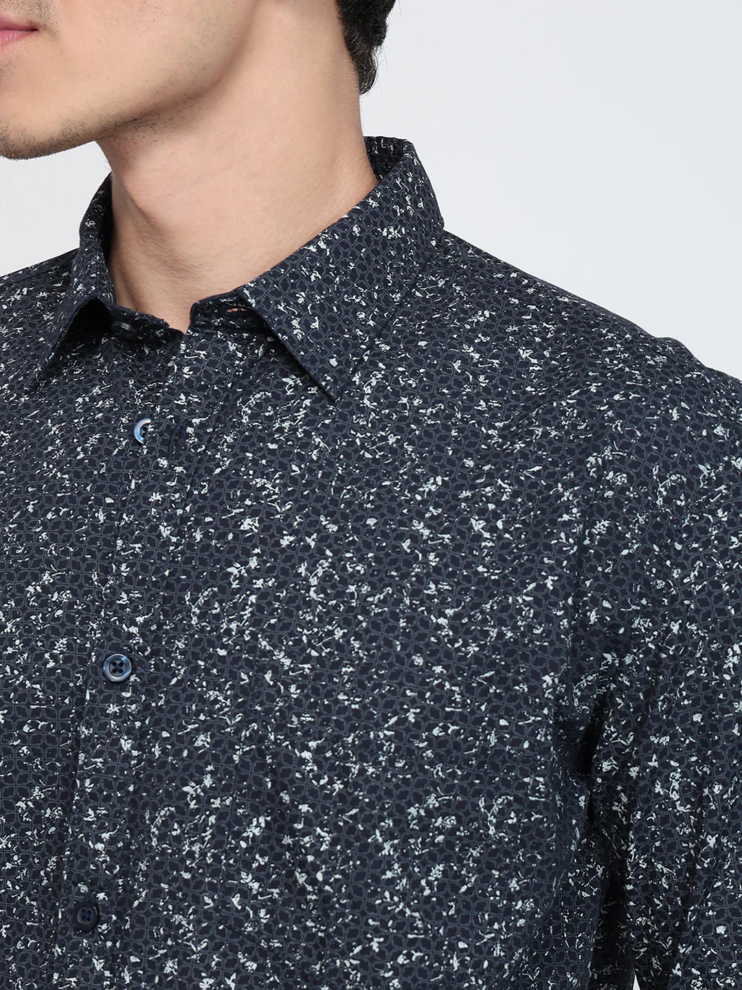 Parx Men Blue Printed Slim Fit Cotton Casual Shirt - Image 6