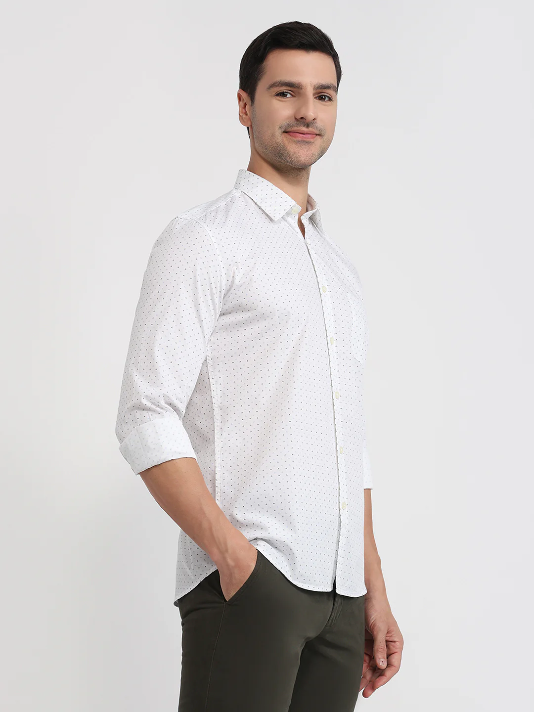 Parx Men Blue Printed Slim Fit Cotton Casual Shirt - Image 3