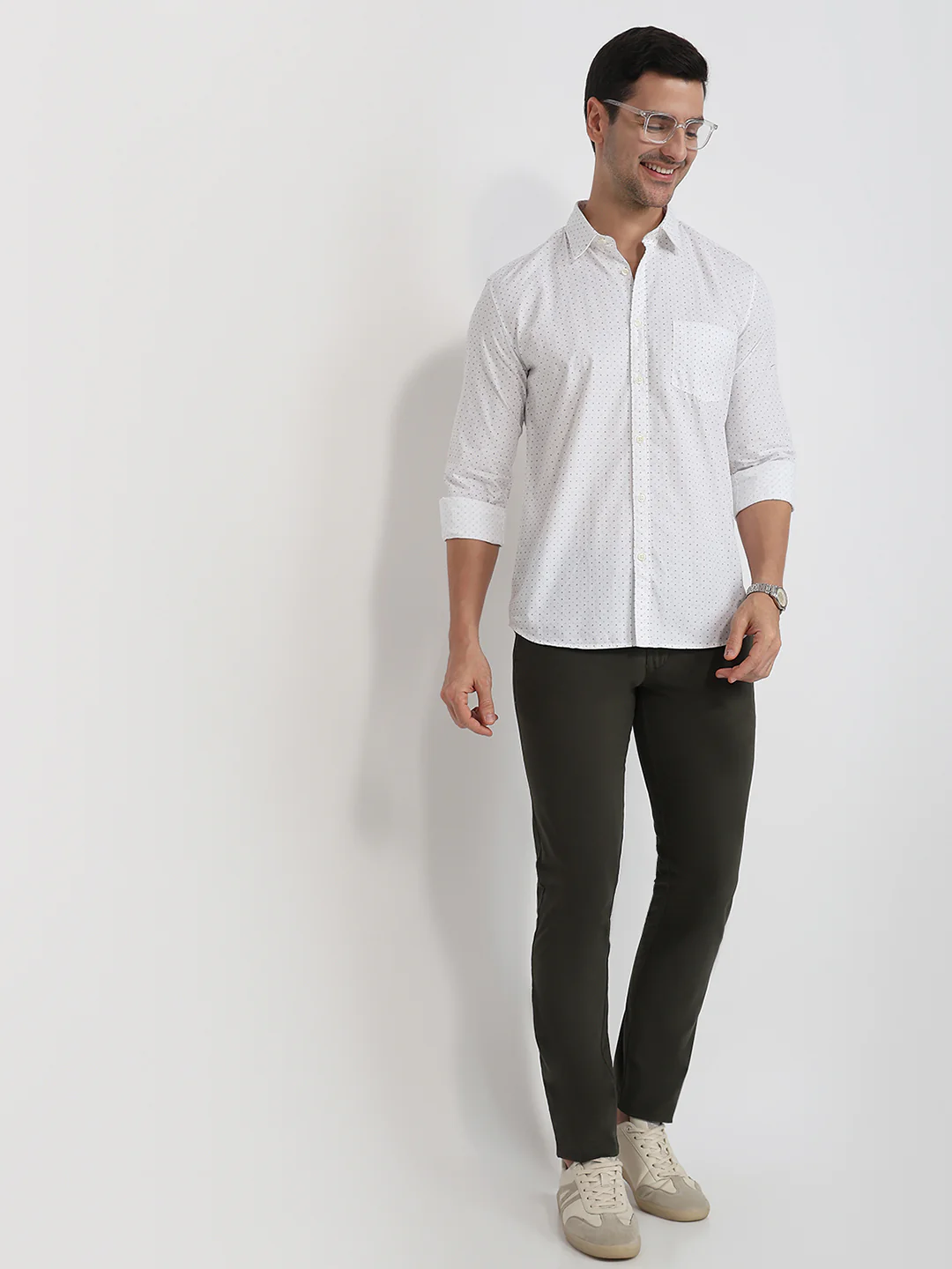 Parx Men Blue Printed Slim Fit Cotton Casual Shirt - Image 5