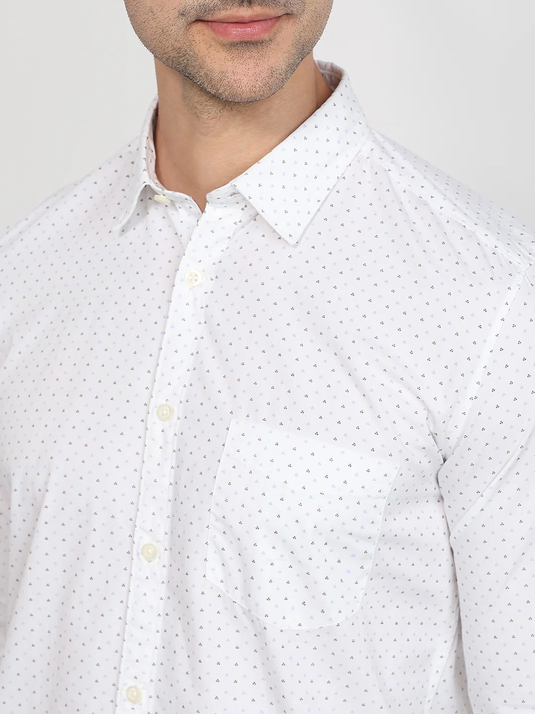 Parx Men Blue Printed Slim Fit Cotton Casual Shirt - Image 6