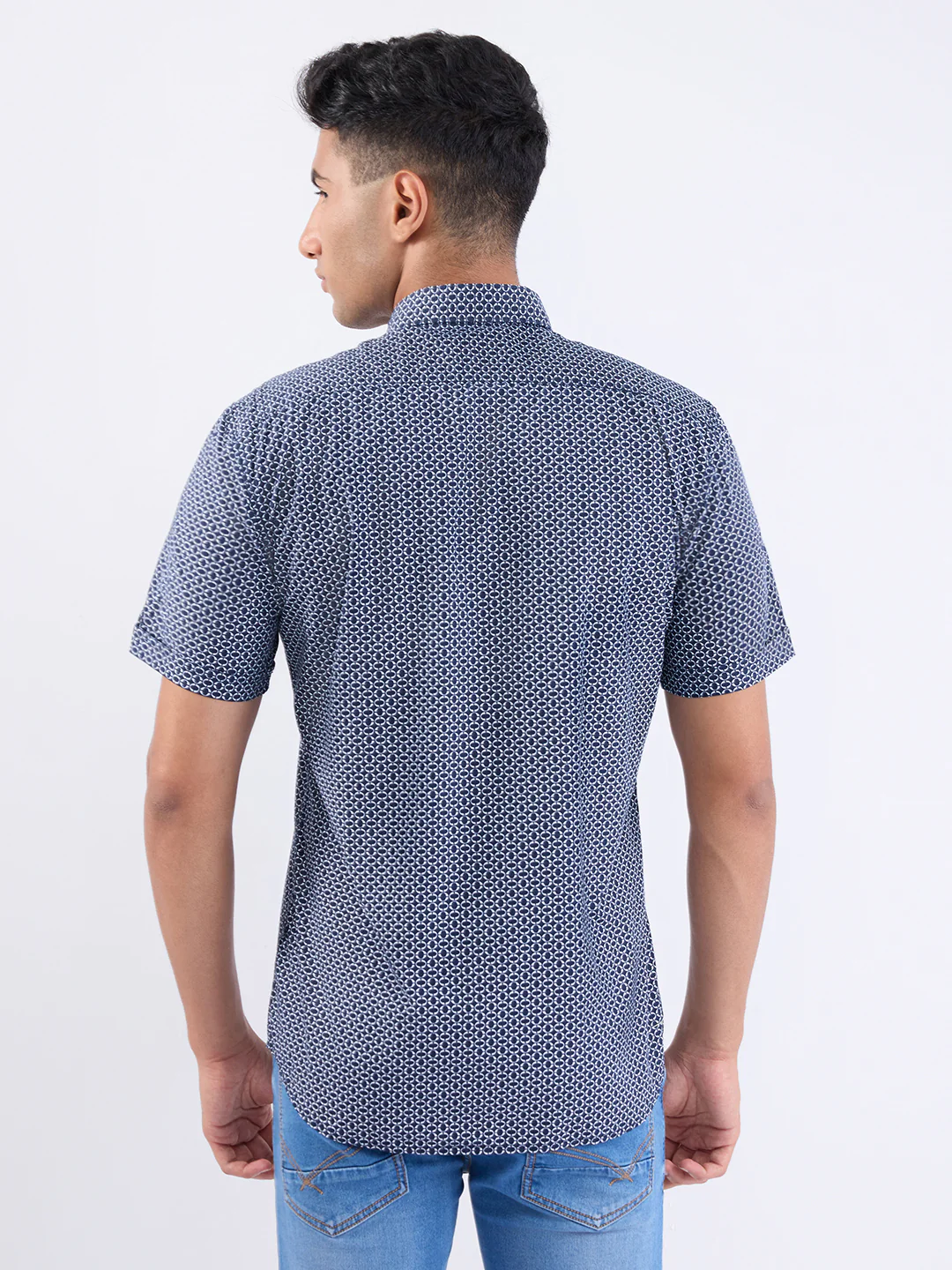 Parx Men Blue Printed Slim Fit Cotton Casual Shirt - Image 4