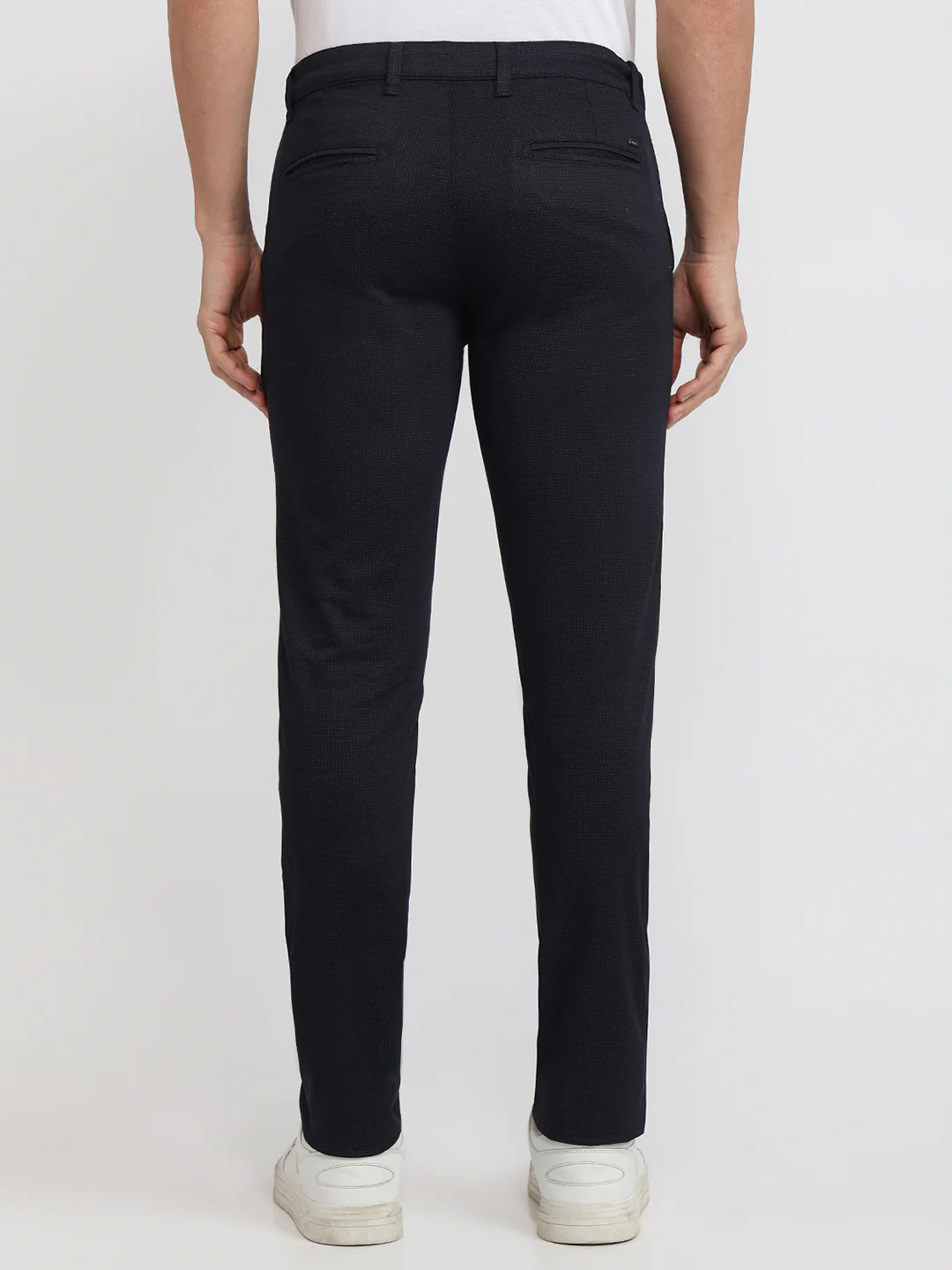 Parx Men Blue Printed Super Slim Fit Cotton Blend Trouser - Image 4