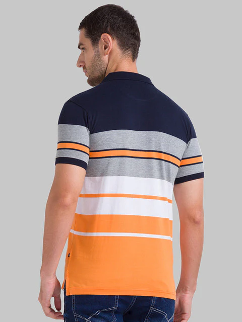 Parx Men Blue Regular Fit Yarn Dyed Polo Neck T-Shirt - Image 4