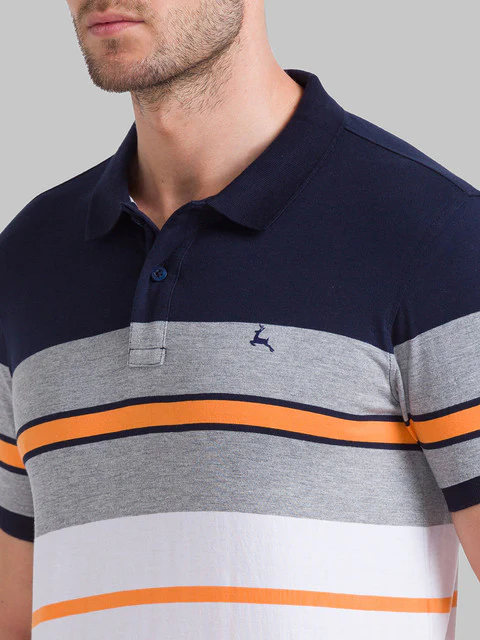 Parx Men Blue Regular Fit Yarn Dyed Polo Neck T-Shirt - Image 6