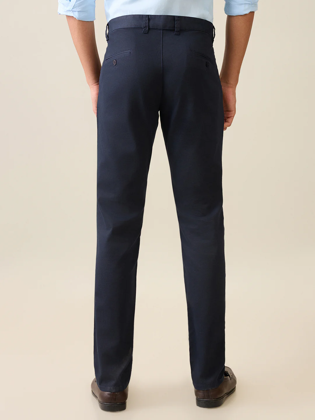 Parx Men Blue Low Rise Tapered Fit Satin Trouser - Image 4