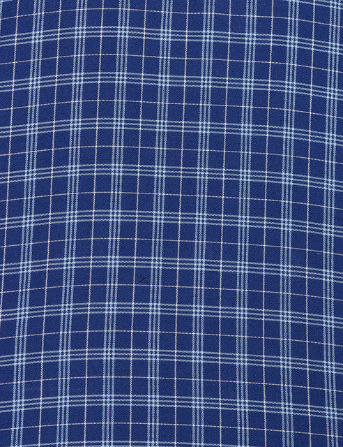 Parx Men Blue Slim Fit Checks Full Sleeve Cutaway Collar Shirt - Image 7