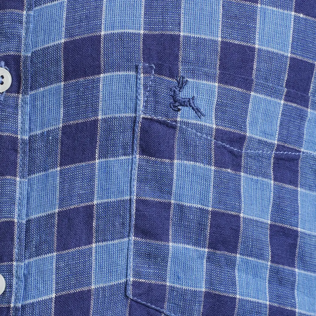 Parx Men Blue Slim Fit Checks Linen Full Sleeve Cutaway Collar Shirts - Image 7